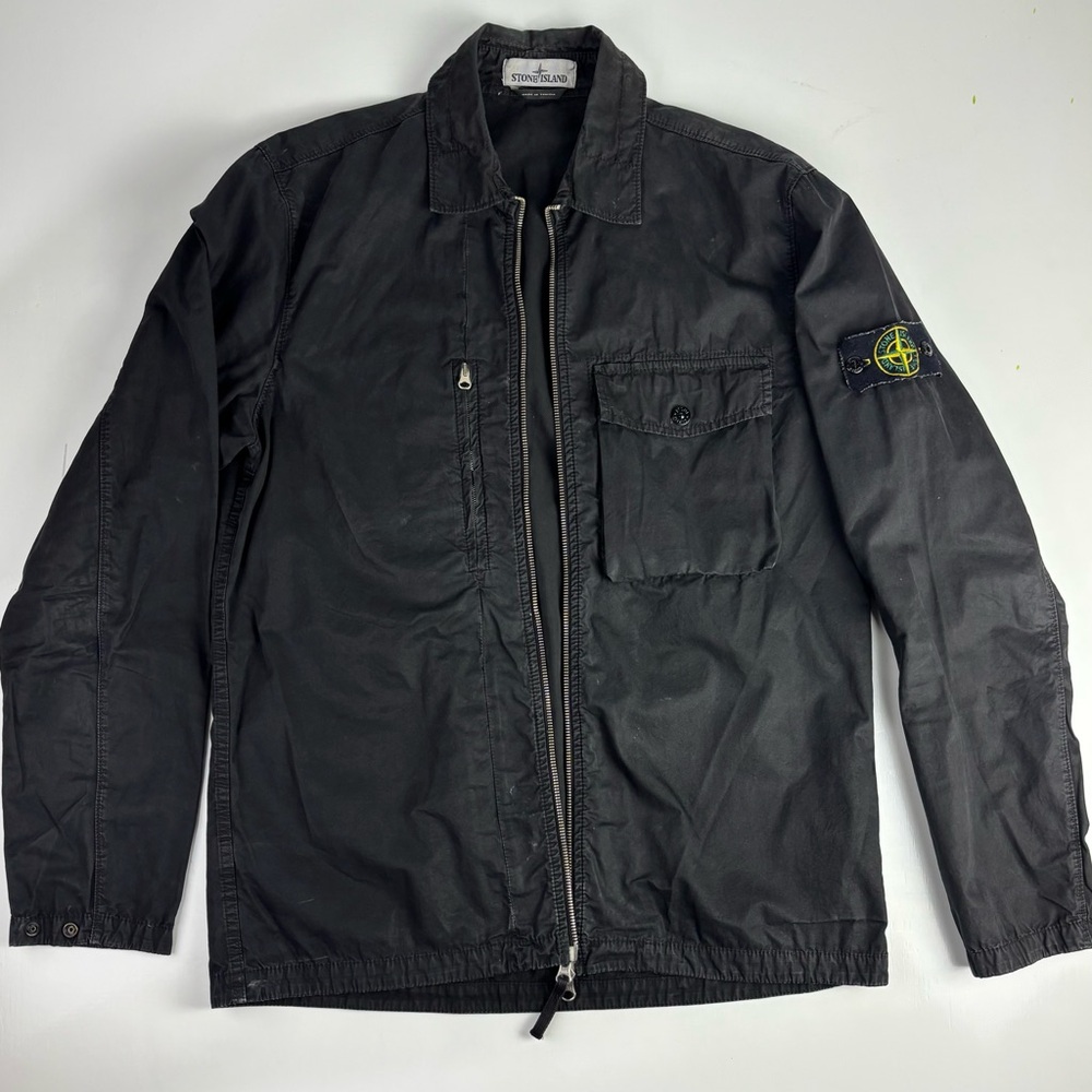 Stone Island full-zip cotton overshirt